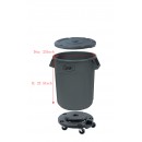32 Gallon Outdoor Indoor Trash Can Garbage Bin with Casters Base(ST121-Y)